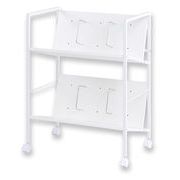 【アスカ】ファイルワゴン 2段 キャスター付き FWG02W ホワイト 小型 斜め a4 おしゃれ 木製  棚