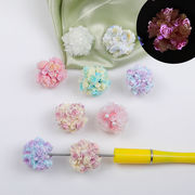 ビーズパーツ　夜光　花　穴あり　チェーンパーツ　手芸DIY アクセサリー材料　