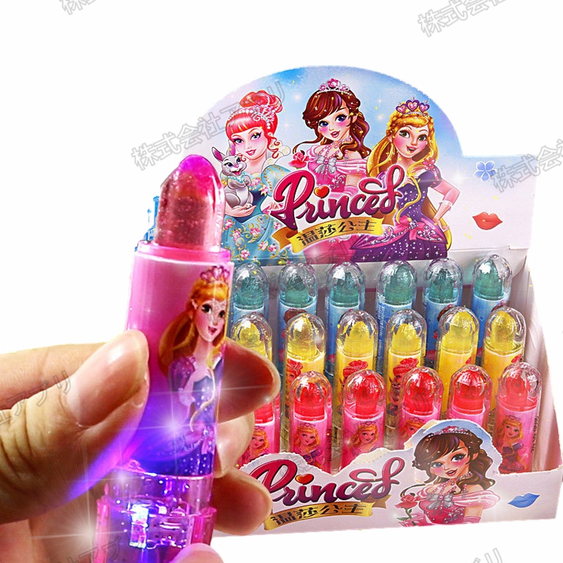 【24本入】発光できる口紅キャンディー　ノーシュガー　光る　フルーツ味　人気お菓子　話題沸騰