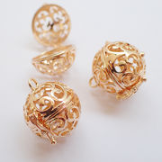 カゴパーツ【26.留め金付唐草ボール 21mm】 1個 アロマ ペンダントトップ ハンドメイド チャーム