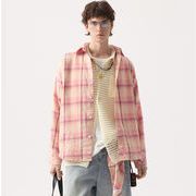 P20233 ワイシャツ チェックメンズ トップス 2025春夏新作  ファッション 長袖 欧米風