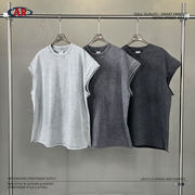 メンズ ビンテージ風 無地 タンクトップ 男女兼用 ノースリーブ トップス 春夏 2025新作★全3色
