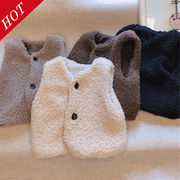 【2025秋新作】韓国風子供服 ベビー服 キッズ 男女兼用 起毛 ベスト