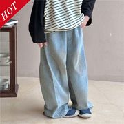 【2024秋新作】韓国風子供服 ベビー服 キッズ 男女兼用 ロングパンツ デニムパンツ