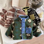 2025春新作 男の子幾何学模様ボアコート