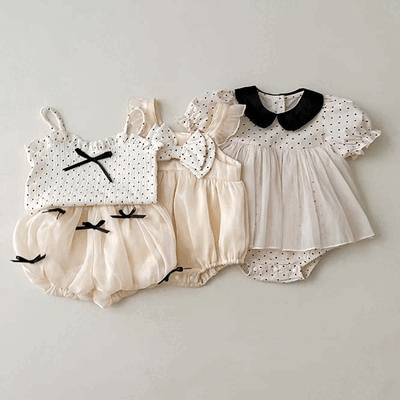 【夏＆リボン】韓国風子供服 ベビー服 ロンパースORノースリーブロンパースORスカートORキャミソール
