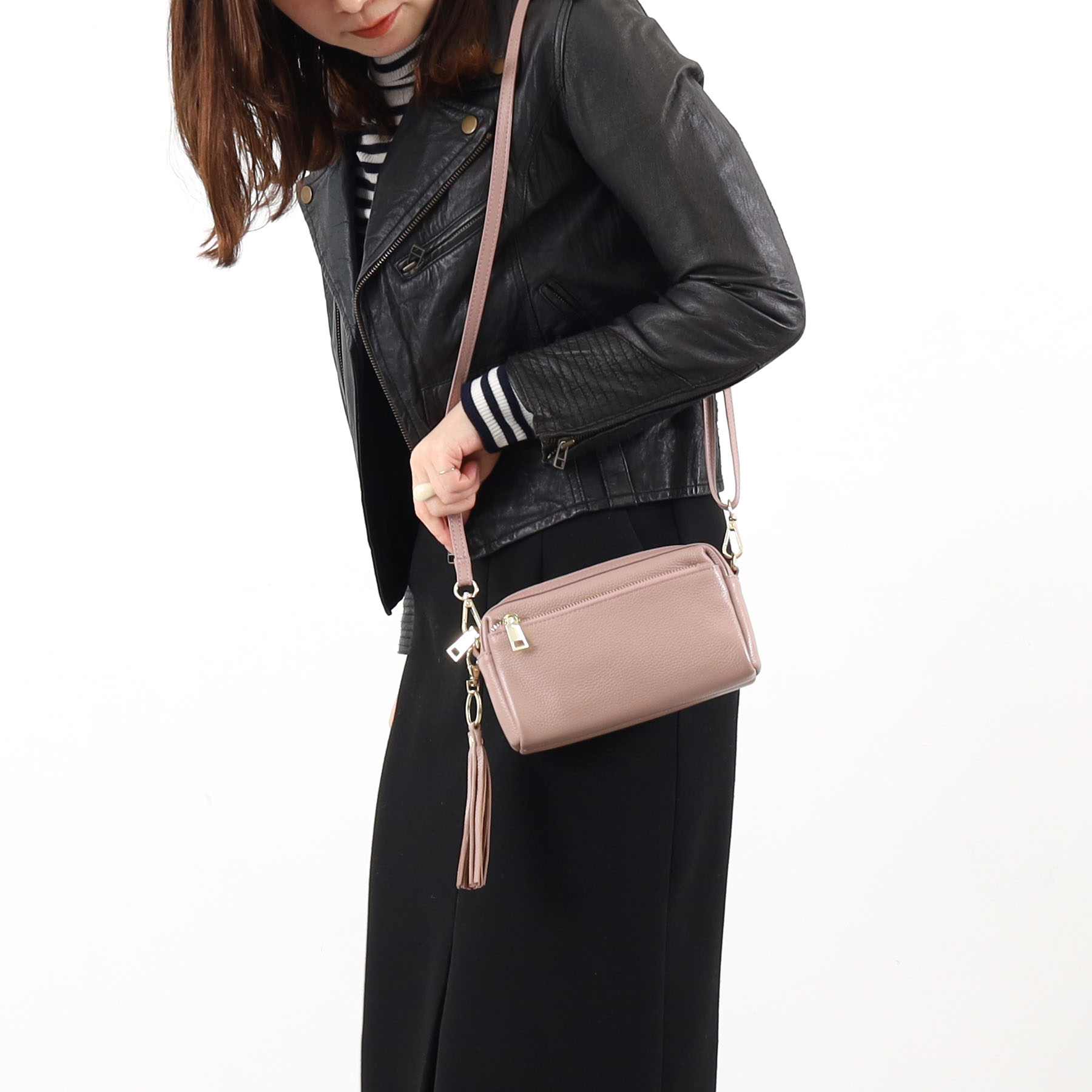 定番 人気商品【COOCO】レザーバッグ ミニポシェット/斜めがけ/牛革