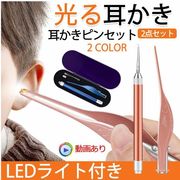 光る耳かき ライト付きピンセット LEDライト付き 耳かき 子供 ステンレス製 ピンセット 精密 耳垢 鼻垢