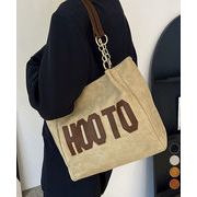 キャンバストートバッグ ロゴ肩掛けバッグ