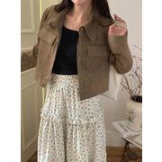 2025年INS 新作　おしゃれ　 折り襟　シングルブレスト レトロ 長袖　ジャケット