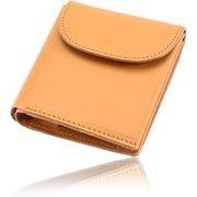財布 メンズ 2つ折り 本革 レザー ミニ 二つ折りコンパクト財布 キャメル