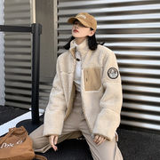 TSHEK冬新作 リバーシブル シープスキンコートレディース 厚手 パイル ダブルフェイス フェイクフ