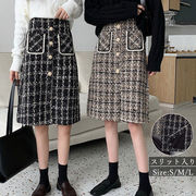 タイトスカート スリット チェック柄