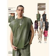 メンズ ビンテージ風 ダメージ加工 タンクトップ 男女兼用 ノースリーブ トップス 春夏 2025新作★全7色