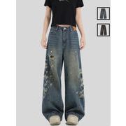 春物 ボトムス ズボン パンツ デニム ジーンズ ダメージ加工