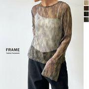 【2025新作】シアーラメニュアンス柄フレアスリーブプルオーバー