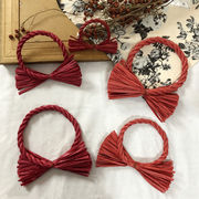 しめ縄  壁掛け しめ飾り 端午の節句 正月飾り  信濃結び飾り お正月グッズ   しめ縄リース半製品