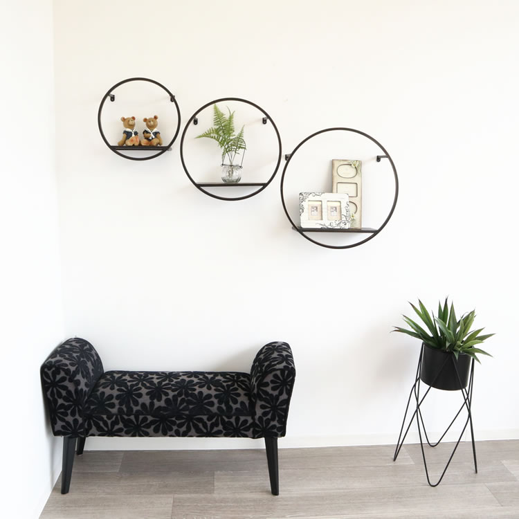 【美品】アンティーク調 壁掛け ディスプレイシェルフ 3個セット 直送可】アンティーク調 壁掛けディスプレイシェルフ 3個セット | 卸売