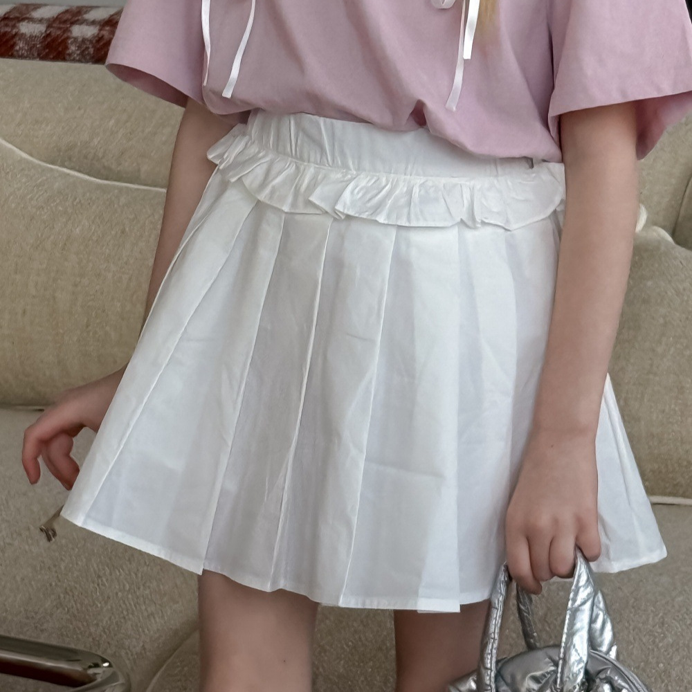 子供服 90~150cm キッズスカート ホワイトテニススカート 韓国キッズ服