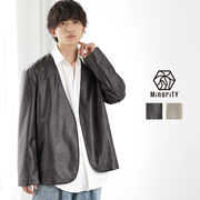 【2025年春の新作】ノーカラー シンセティックレザー PUレザー ジャケット／MinoriTY