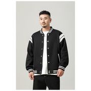 TSHEKツートンカラー ニット リブ編み カジュアル ハイストリート ベースボールジャケット