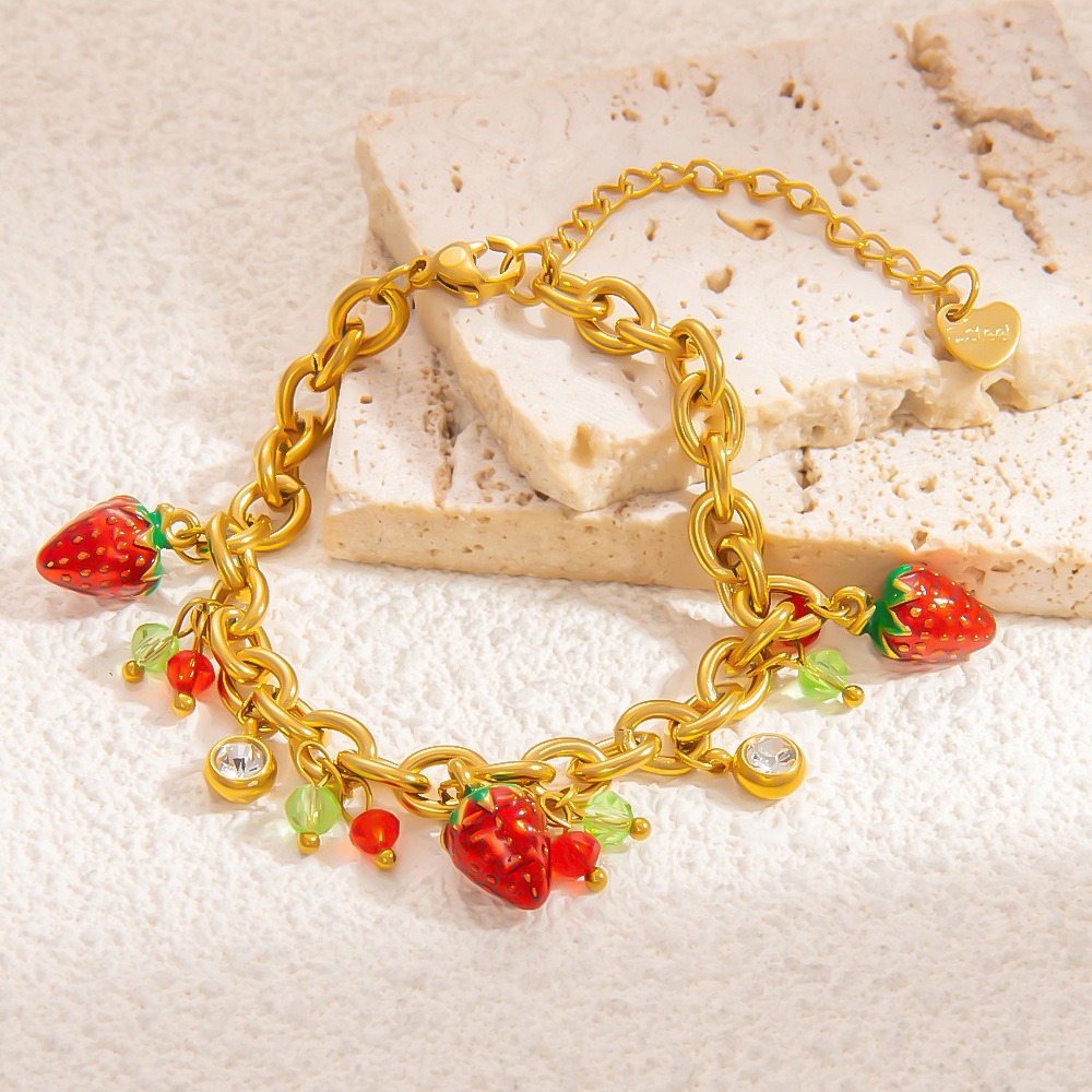 いちごブレスレット イチゴブレスレット いちご雑貨 ステンレス