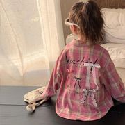 子供服 キッズ カジュアルシャツ 長袖 チェック柄 格子柄 ガールズ