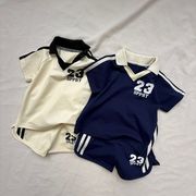 ★BaBy★　73~100cm　キッズTシャツ＋パンツ　ポロ襟スポーティーセットアップ　韓国キッズ服