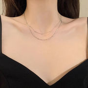ネックレス レディース　平ら　925シルバー   アクセサリー ネックレス  ハンドメイド ネックレス INS風
