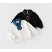 【2025秋冬新作】子供服 韓国風子供服 ベビー服バイカラー折り襟トレーナー  パーカー