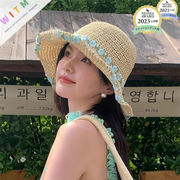 2025夏新作 麦わら帽子 小顔効果 草編み 紫外線対策 折りたたみ可能