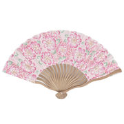【ご紹介します！夏の必需品！広げた時に波のように優しい！Ripple  波骨布扇子 ２１ｃｍ】桜 ピンク