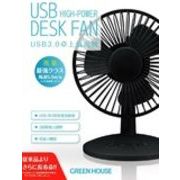 【特価売り切れごめん！】グリーンハウス USB&乾電池式 ハイパワーデスクファン GH-FANSWI-BK