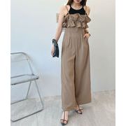 2025年INS 春夏新作　 ファッション 気質 体型カバー 　ハイウエスト   オールインワン/サロペット