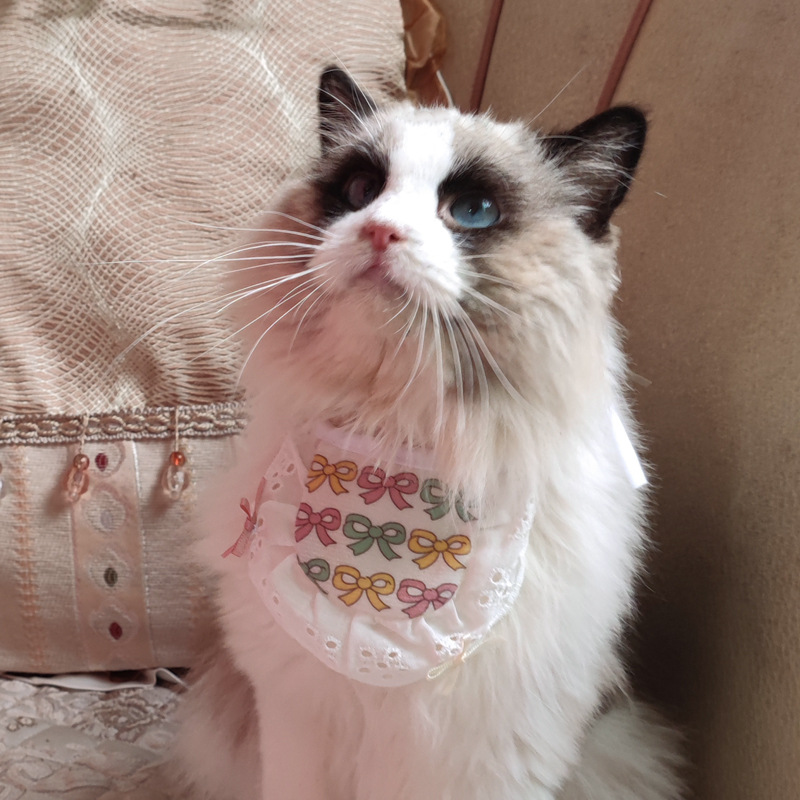 ペット用よだれかけ スタイ レトロ風 お花 首飾り ハーネス アクセサリー 小型犬用 猫用 ペット用 装飾
