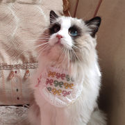 ペット用よだれかけ スタイ レトロ風 お花 首飾り ハーネス アクセサリー 小型犬用 猫用 ペット用 装飾