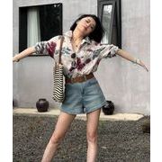 トップス シャツ カジュアルシャツ プリントシャツ 長袖 レディースシャツ