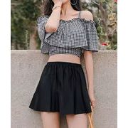 フリル チェック セパレート オフショル スカート 水着