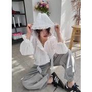 トップス シャツ ブラウス レース フード フリル レース レディース