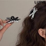 ヘアアクセサリー ヘアクリップ メタルボール リボン 小さめ カジュアル ガーリー かわいい スタイリッシュ
