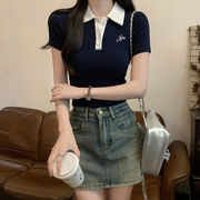 2025春夏レディース服 シンプル おしゃれ Ｔシャツ 韓国風 ポロシャツ トップス インナーシャツ [S~XL]