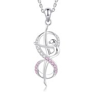 音符  バレエ少女ネックレス  バレエネックレス   バレエ ペンダント ネックレス  バレエ雑貨