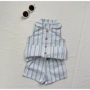 【2点セット】2025春夏新作 子供服  ベビー服  アパレル    袖なし   シャツ  +ショットパンツ   女の子