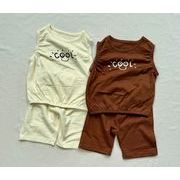 【2点セット】2025春夏新作 子供服  ベビー服  アパレル    袖なし   tシャツ  +ショットパンツ   男女兼用