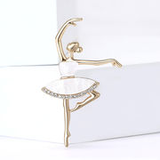 かわいい ジルコン バレリーナブローチ バレエアクセサリー バレエ雑貨 女性コサージュ  バレエ用品