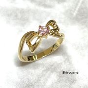 【日本製】リボンクリスタルリング【高品質クリスタル使用】/BR-4557