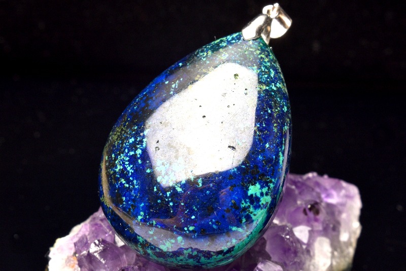 1点物】Silver925◇高発色 アズライトマラカイト 38x28mm