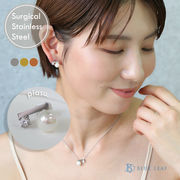 パールピアス 両耳用 スタッド CZダイヤ つけっぱなし k18コーティング ステンレス キャッチ【国内即納】