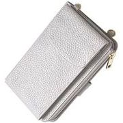 MOMO　牛革エンボス加工　お財布が要らなくなる　スマホポーチ　ショルダーバッグ　AN-5313　灰