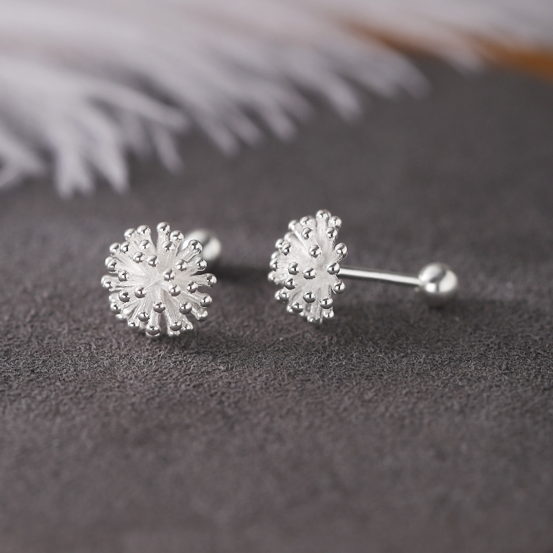 花火ピアス お花 ボディピアス ねじ式 S925 シルバーアクセサリー アレルギー対応 大人かわいい おしゃれ